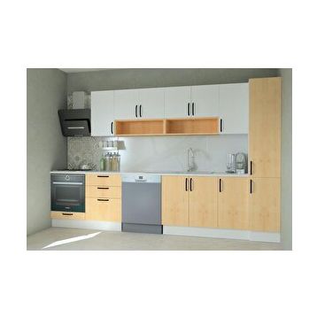 Mobilique 340 cm Ahşap Beyaz Tezgahsız Hazır Mutfak