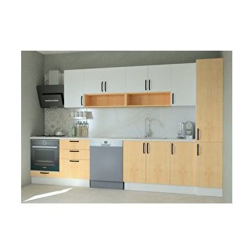 Mobilique 340 cm Ahşap Beyaz Tezgahsız Hazır Mutfak