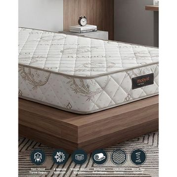 Mobyat Full Ortopedik Natural Süper Bambu Beyaz Kahve 180x200 cm Yatak