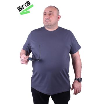 Moc Grande 11160 Büyük Beden Basic Füme Erkek T-shirt