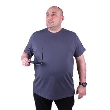 Moc Grande 11160 Büyük Beden Basic Füme Erkek T-shirt