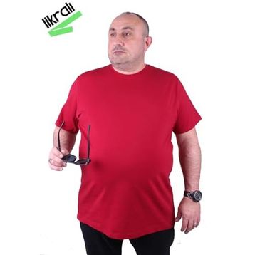 Moc Grande 11160 Büyük Beden Bordo Erkek T-shirt