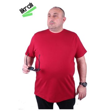 Moc Grande 11160 Büyük Beden Bordo Erkek T-shirt