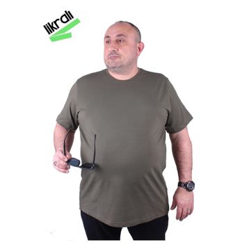 Moc Grande 11160 Büyük Beden Haki Erkek T-shirt