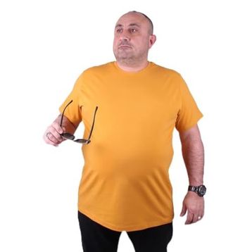 Moc Grande 11160 Büyük Beden Hardal Erkek T-shirt