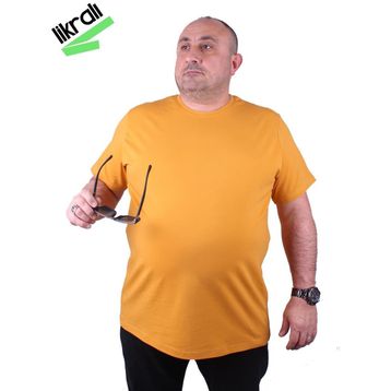 Moc Grande 11160 Büyük Beden Hardal Erkek T-shirt