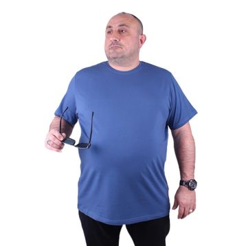 Moc Grande 11160 Büyük Beden İndigo Erkek T-shirt