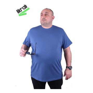 Moc Grande 11160 Büyük Beden İndigo Erkek T-shirt
