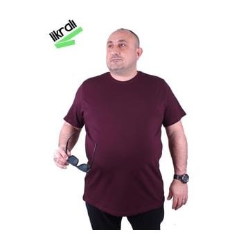 Moc Grande 11160 Büyük Beden Mürdüm Erkek T-shirt