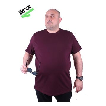 Moc Grande 11160 Büyük Beden Mürdüm Erkek T-shirt