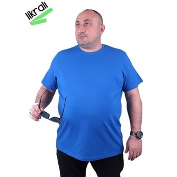 Moc Grande 11160 Büyük Beden Saks Erkek T-shirt