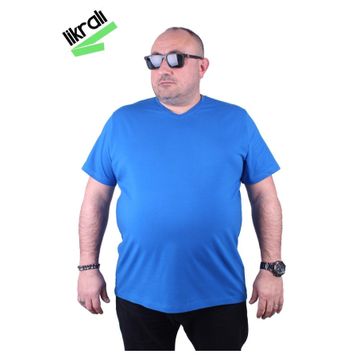 Moc Grande 11160 Büyük Beden Saks Erkek T-shirt