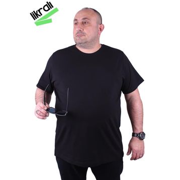 Moc Grande 11160 Büyük Beden Siyah Erkek T-shirt