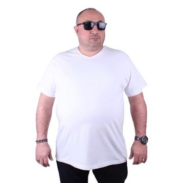 Moc Grande 11170 Büyük Beden Beyaz Erkek T-shirt