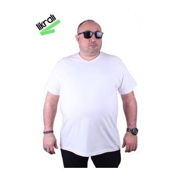 Moc Grande 11170 Büyük Beden Beyaz Erkek T-shirt