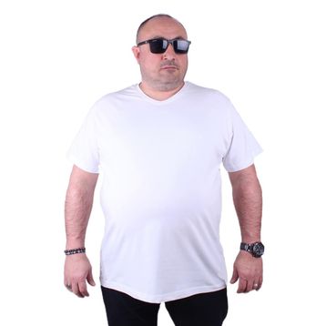 Moc Grande 11170 Büyük Beden Beyaz Erkek T-shirt