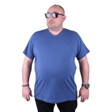 Moc Grande 11170 Büyük Beden İndigo Erkek T-shirt