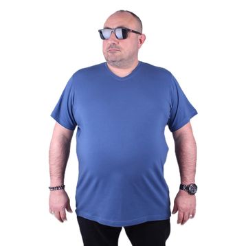 Moc Grande 11170 Büyük Beden İndigo Erkek T-shirt