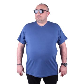 Moc Grande 11170 Büyük Beden İndigo Erkek T-shirt