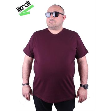 Moc Grande 11170 Büyük Beden Mürdüm Erkek T-shirt