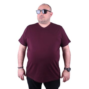 Moc Grande 11170 Büyük Beden Mürdüm Erkek T-shirt