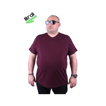 Moc Grande 11170 Büyük Beden Mürdüm Erkek T-shirt