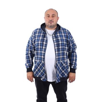 Moc Grande 22208 Saks Büyük Beden Kanguru Cep Square Erkek Sweatshirt