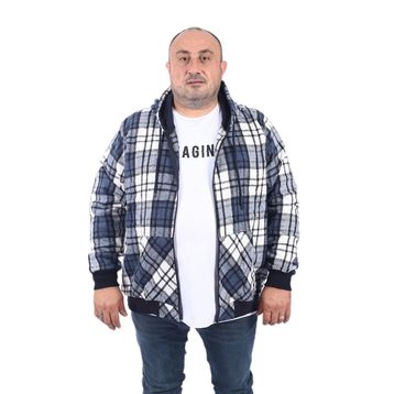 Moc Grande 22209 Indigo Kangaroo Pocket Stripe Oduncu Gömlek Erkek Sweatshirt
