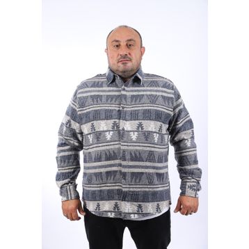 Moc Grande 22211 İndigo MC Rug Print Oduncu Erkek Gömlek