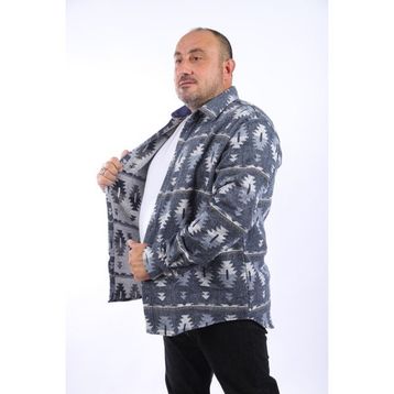 Moc Grande 22212 İndigo MC Three Rug Print Oduncu Erkek Gömlek