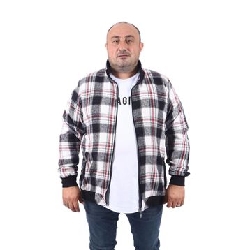 Moc Grande 22219 Gri Büyük Beden Dik Yaka Oduncu Erkek Sweatshirt