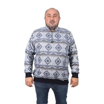 Moc Grande 22220 Lacivert Oduncu Polo Yaka Fermuarlı Erkek Sweatshirt