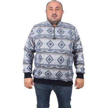 Moc Grande 22220 Lacivert Oduncu Polo Yaka Fermuarlı Erkek Sweatshirt