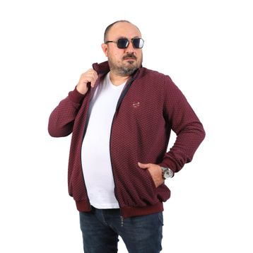 Moc Grande 22716 Impact Bordo Büyük Beden Fermuarlı Hırka