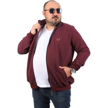 Moc Grande 22716 Impact Bordo Büyük Beden Fermuarlı Hırka