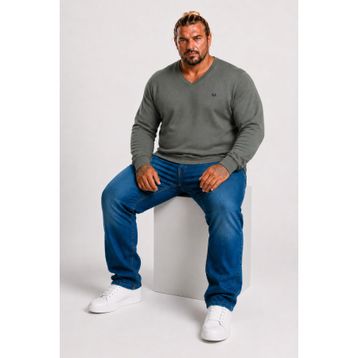 Moc Grande 22720 Double Face Basic V Yaka Haki Erkek Sweatshirt