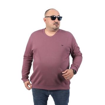 Moc Grande 22720 Double Face Basic V Yaka Lila Erkek Sweatshirt