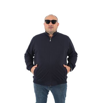 Moc Grande 22750 Lacivert Büyük Beden Basic Mevsimlik Fermuarlı Erkek Sweatshirt