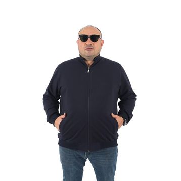 Moc Grande 22750 Lacivert Büyük Beden Basic Mevsimlik Fermuarlı Erkek Sweatshirt