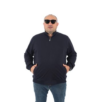 Moc Grande 22750 Lacivert Büyük Beden Basic Mevsimlik Fermuarlı Erkek Sweatshirt