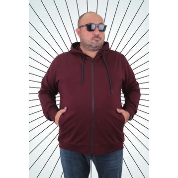 Moc Grande 22751 Mürdüm Kapüşonlu Fermuarlı Erkek Sweatshirt