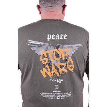 Moc Grande 23100 Peace Büyük Beden Haki Erkek T-shirt