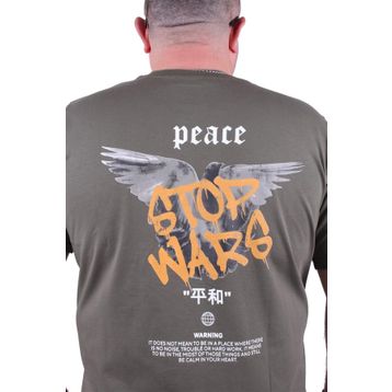 Moc Grande 23100 Peace Büyük Beden Haki Erkek T-shirt