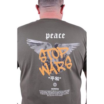 Moc Grande 23100 Peace Büyük Beden Haki Erkek T-shirt