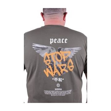 Moc Grande 23100 Peace Büyük Beden Haki Erkek T-shirt