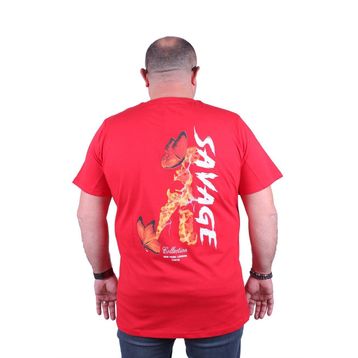 Moc Grande 23101 Savage Büyük Beden Kırmızı Erkek T-shirt