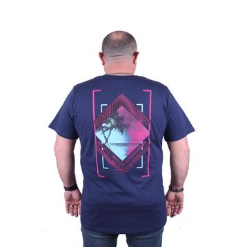 Moc Grande 23103 İsland Büyük Beden Marin Erkek T-shirt
