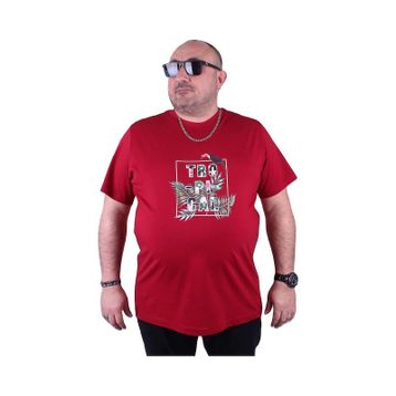 Moc Grande 23114 Tropical Büyük Beden Bordo Erkek T-shirt