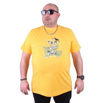 Moc Grande 23114 Tropical Büyük Beden Sarı Erkek T-shirt