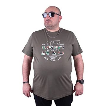 Moc Grande 23115 Nyc Büyük Beden Haki Erkek T-shirt